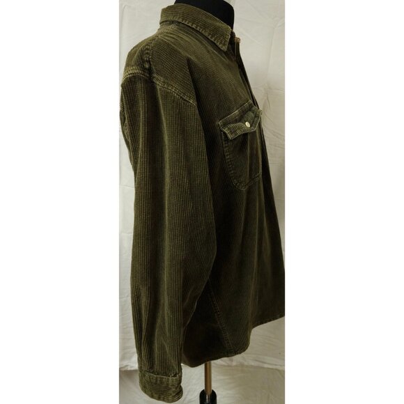 Vintage Siegfried Mens Large Green Corduroy Button Up Heavyweight Shirt Jacket - Picture 7 of 12